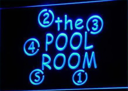 OPEN Pool Room Snooker Bar LED Neon Sign